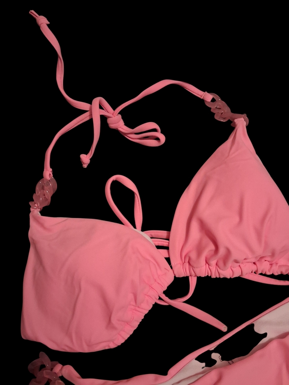 SHEIN Pink Triangle Tie Bikini Set - Picture 6 of 7